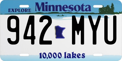 MN license plate 942MYU