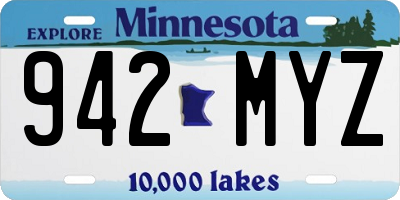 MN license plate 942MYZ
