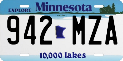 MN license plate 942MZA