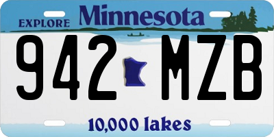 MN license plate 942MZB