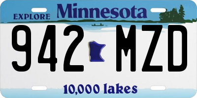 MN license plate 942MZD