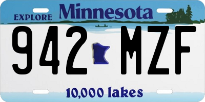 MN license plate 942MZF