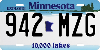 MN license plate 942MZG
