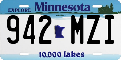 MN license plate 942MZI