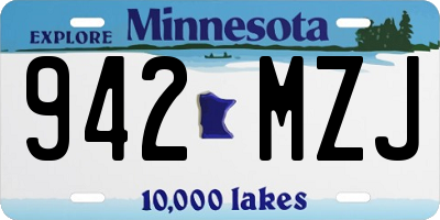 MN license plate 942MZJ