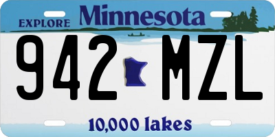 MN license plate 942MZL