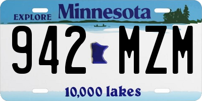 MN license plate 942MZM