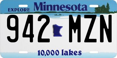 MN license plate 942MZN