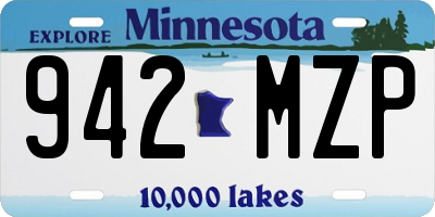 MN license plate 942MZP