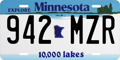 MN license plate 942MZR