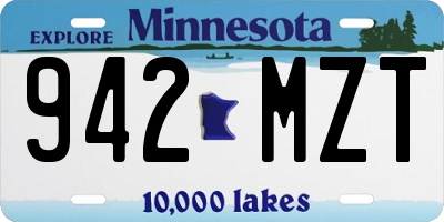 MN license plate 942MZT