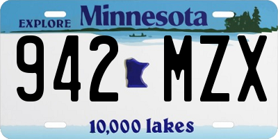 MN license plate 942MZX