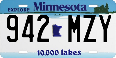 MN license plate 942MZY