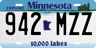MN license plate 942MZZ