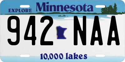 MN license plate 942NAA