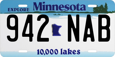 MN license plate 942NAB