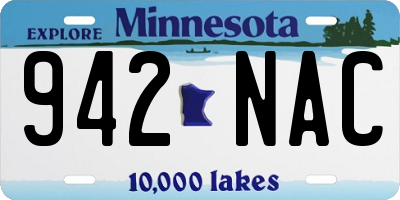 MN license plate 942NAC
