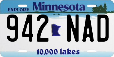 MN license plate 942NAD