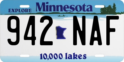 MN license plate 942NAF