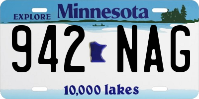 MN license plate 942NAG