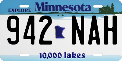 MN license plate 942NAH