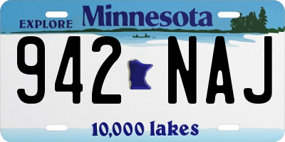 MN license plate 942NAJ