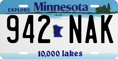 MN license plate 942NAK