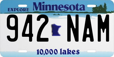MN license plate 942NAM