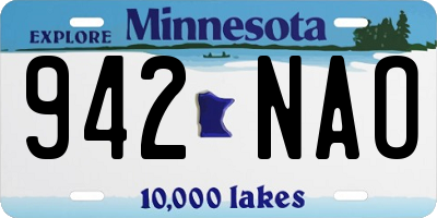 MN license plate 942NAO