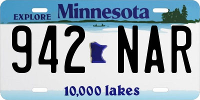 MN license plate 942NAR