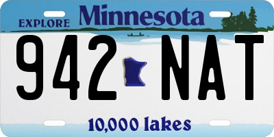 MN license plate 942NAT