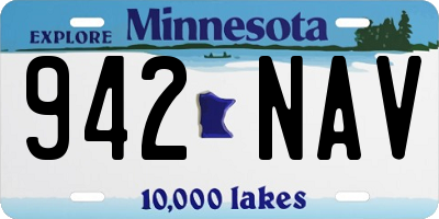 MN license plate 942NAV