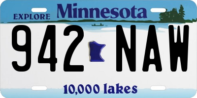 MN license plate 942NAW