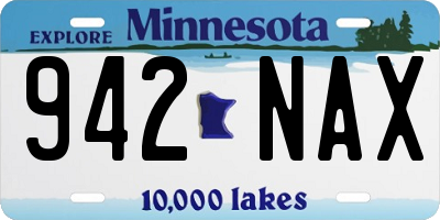 MN license plate 942NAX