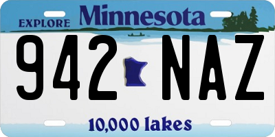 MN license plate 942NAZ
