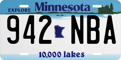 MN license plate 942NBA
