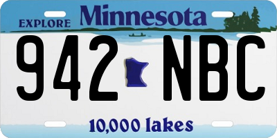 MN license plate 942NBC