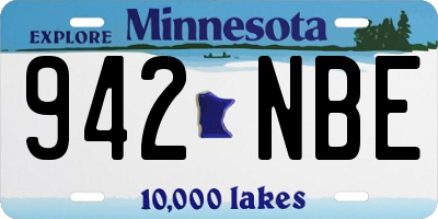 MN license plate 942NBE