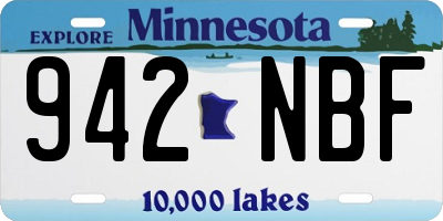 MN license plate 942NBF