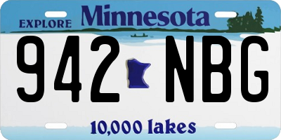 MN license plate 942NBG
