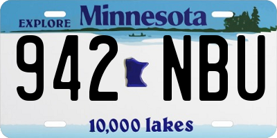 MN license plate 942NBU
