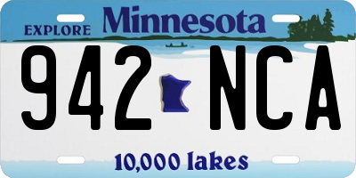 MN license plate 942NCA