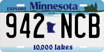 MN license plate 942NCB