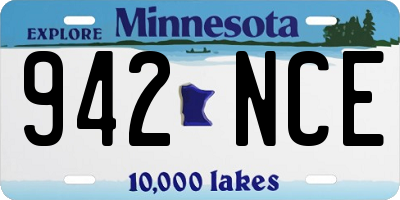 MN license plate 942NCE
