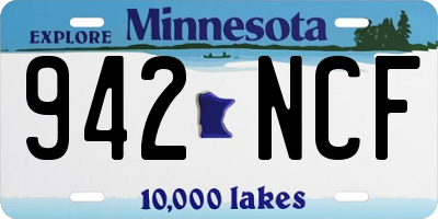 MN license plate 942NCF