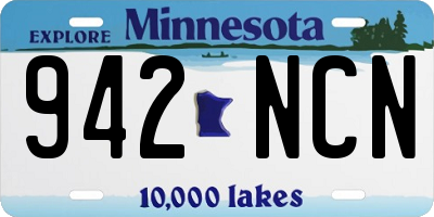 MN license plate 942NCN