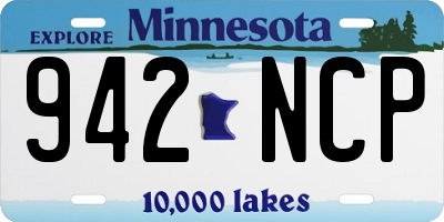 MN license plate 942NCP