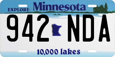 MN license plate 942NDA