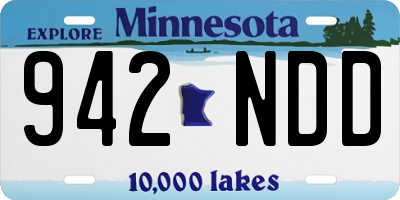 MN license plate 942NDD