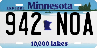 MN license plate 942NOA